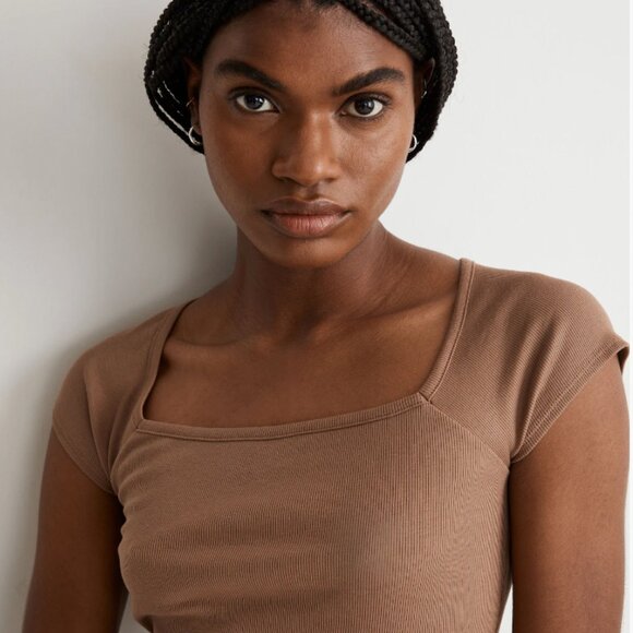 Madwell - Supima® Rib Square-Neck Tee - Stable - M - Picture 4 of 7